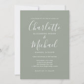 Elegante moderne handtekening script bruiloft kaart (Voorkant)