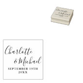 Elegante moderne handtekening scriptie bruiloft rubberstempel (Gestempeld)