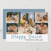 Elegante moderne Happy Easter Eggs, familie 6 foto Feestdagenkaart (Voorkant / Achterkant)