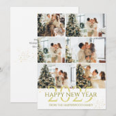 Elegante moderne Happy New Year fotocollage Feestdagenkaart (Voorkant / Achterkant)