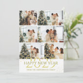 Elegante moderne Happy New Year fotocollage Feestdagenkaart (Staand voorkant)