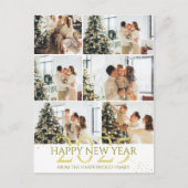 Elegante moderne Happy New Year fotocollage Feestdagenkaart (Voorkant)