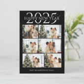 Elegante moderne Happy New Year fotocollage Feestdagenkaart (Staand voorkant)