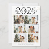 Elegante moderne Happy New Year fotocollage Feestdagenkaart (Voorkant)