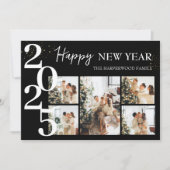 Elegante moderne Happy New Year fotocollage Feestdagenkaart (Voorkant)