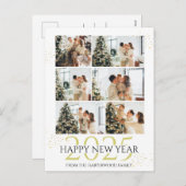 Elegante moderne Happy New Year fotocollage Feestdagenkaart (Voorkant / Achterkant)