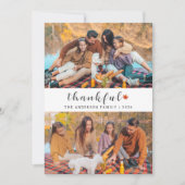 Elegante moderne Happy Thanksgiving Herfst 2 Foto Feestdagenkaart (Voorkant)