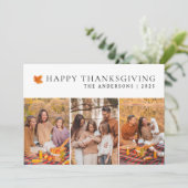 Elegante moderne Happy Thanksgiving Herfst 3 Foto Feestdagenkaart (Staand voorkant)