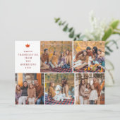 Elegante moderne Happy Thanksgiving Herfst 5 Foto Feestdagenkaart (Staand voorkant)