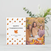 Elegante moderne Happy Thanksgiving herfstfoto Feestdagenkaart (Staand voorkant)