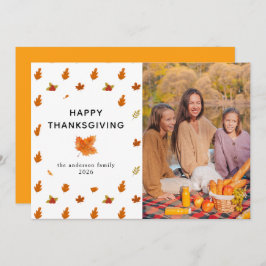 Elegante moderne Happy Thanksgiving herfstfoto Feestdagenkaart