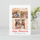 Elegante moderne Happy Thanksgiving herfstfoto Feestdagenkaart (Staand voorkant)