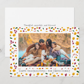 Elegante moderne Happy Thanksgiving herfstfoto Feestdagenkaart