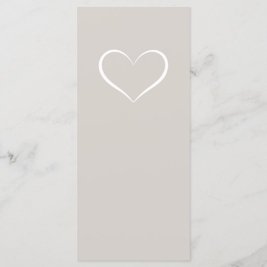 Elegante moderne hart bruiloft Silhouette Collecti Menu (Achterkant)