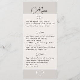 Elegante moderne hart bruiloft Silhouette Collecti Menu