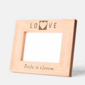 Elegante moderne hart en bruid en bruidegom namen gegraveerde lijstjes (Links)