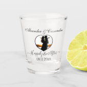 Elegante moderne hart foto bruiloft shot glas (Voorkant)