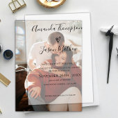 Elegante moderne hart typografie script bruiloft vellum uitnodigingen