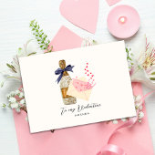 Elegante moderne harten Champagne valentijnskaart Kaart