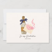 Elegante moderne harten Champagne valentijnskaart Kaart (Voorkant)