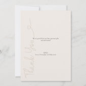 Elegante moderne hartscript minimale foto geboorte bedankkaart (Achterkant)