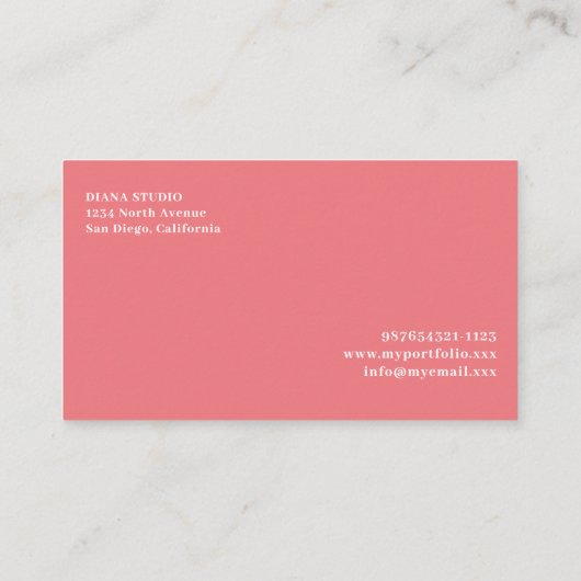 Elegante moderne hedendaagse licht rood visitekaartje (Achterkant)