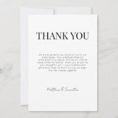 Elegante moderne heer en mevrouw Wedding Dank u Bedankkaart (Achterkant)