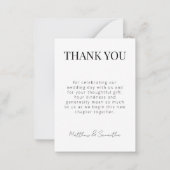 Elegante moderne heer en mevrouw Wedding Dank u Notitiekaartje (Achterkant)