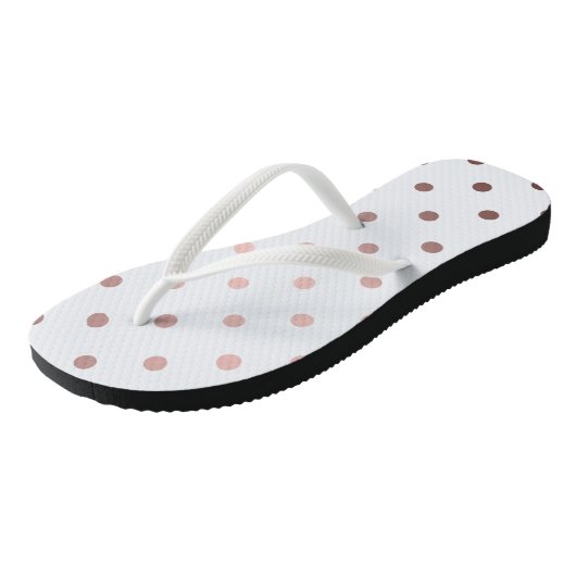 Elegante moderne heldere faux roos gouden polka st teenslippers (Schuin)