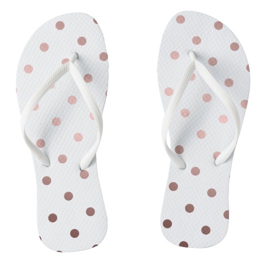 Elegante moderne heldere faux roos gouden polka st teenslippers (Voetbed)