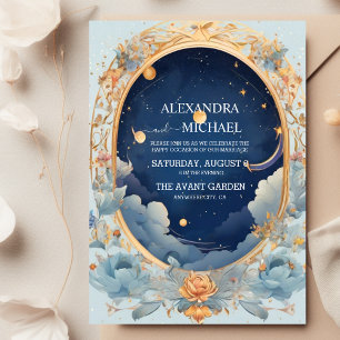 Elegante, Moderne Hemelconstellaties Bruiloft Kaart