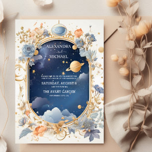 Elegante, Moderne Hemelconstellaties Bruiloft Kaart