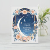 Elegante, moderne hemelse sterrenbeelden bruiloft kaart (Staand voorkant)