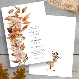 Elegante Moderne Herfst Bruiloft Kaart