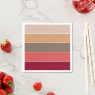 Elegante moderne herfstkleuren gestreept servet