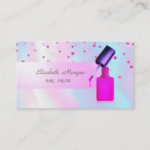 Elegante moderne, holografische, confetti, nagella visitekaartje