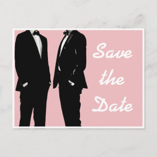 Elegante moderne homoseksuele mannen Roze Save The Briefkaart