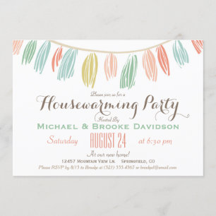 Elegante, moderne housewarming party uitnodiging