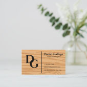 Elegante Moderne Houten Monogram Persoonlijk Visitekaartje (Staand voorkant)