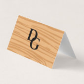 Elegante Moderne Houten Monogram Persoonlijk Visitekaartje (Achterkant)