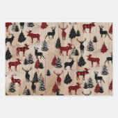 Elegante moderne houthakker eland plaid inpakpapier vel (Voorkant)