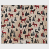 Elegante moderne houthakker eland plaid patroon cadeaupapier (Vlak)