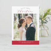 elegante moderne huwelijksaankondiging feestdagenkaart (Staand voorkant)