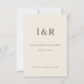 Elegante moderne huwelijksfoto in script save the date (Achterkant)