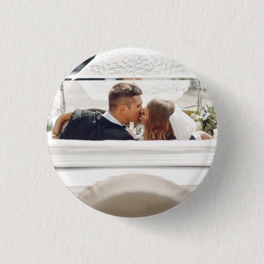 Elegante moderne huwelijksgunst foto ronde button 3,2 cm (Voorkant)