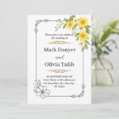 Elegante moderne huwelijksuitnodiging - eenvoudig kaart (Staand voorkant)