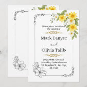 Elegante moderne huwelijksuitnodiging - eenvoudig kaart (Voorkant / Achterkant)