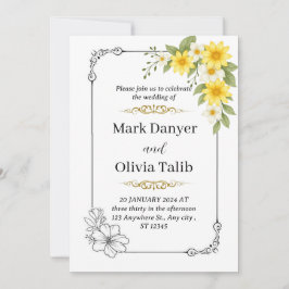 Elegante moderne huwelijksuitnodiging - eenvoudig kaart