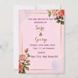 Elegante moderne huwelijksuitnodigingen kaart