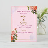 Elegante moderne huwelijksuitnodigingen kaart (Staand voorkant)